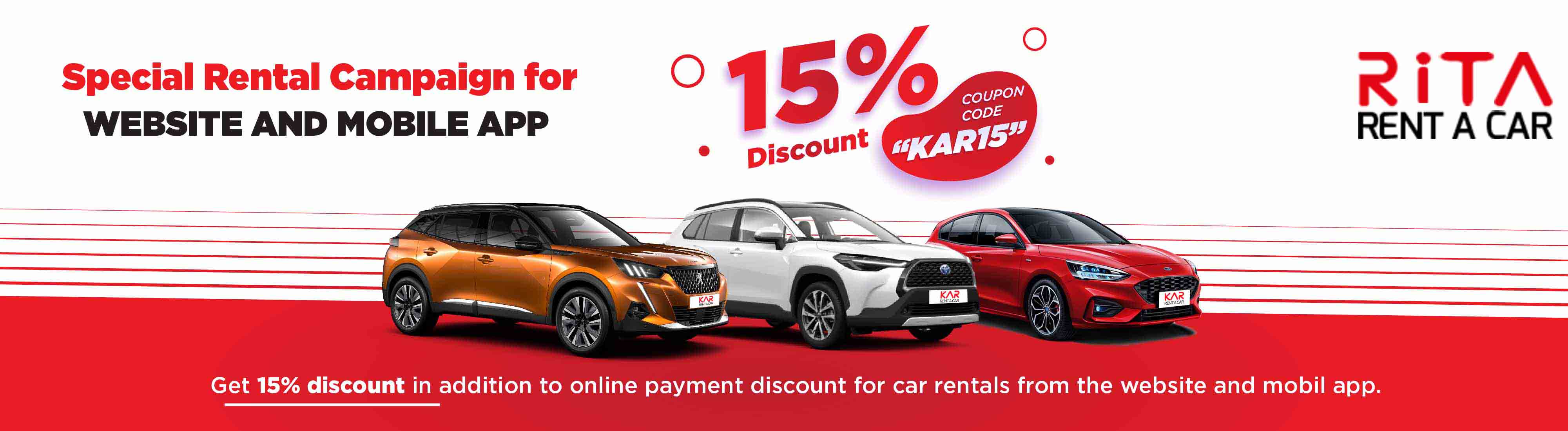 Special rental campaign for website and mobile application